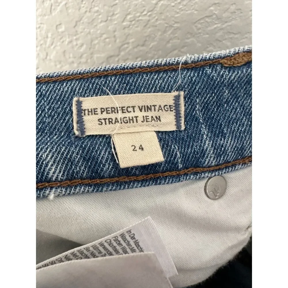 Madewell The Perfect Vintage Straight Jean in Hoye Wash Size 24 - Picture 8 of 10